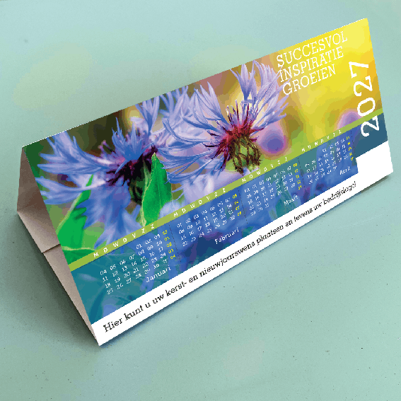 Bureaukalender 2027 Bloemen, te versturen in envelop