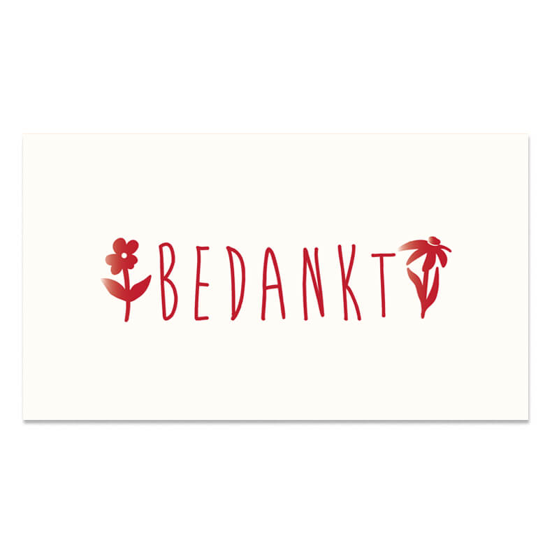 cadeau envelop bedankt in roodfolie