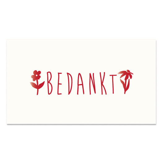 cadeau envelop bedankt in roodfolie