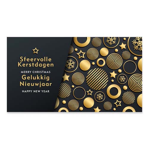 Cadeau envelop kerst geld geven, gouden kerstballen