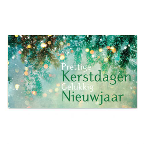 Geld kado envelop met groene kersttakken