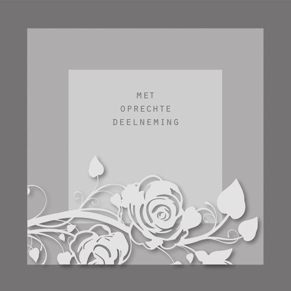 Condoleance kaart Rozen en met envelop