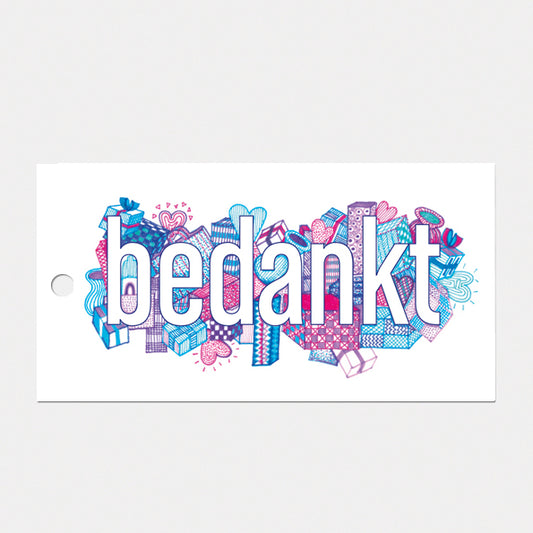 Kado- of bloemkaartje 'Bedankt', set van 3