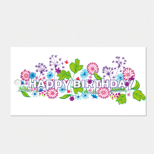 Kado- of bloemkaartje 'Happy birthday', set van 3