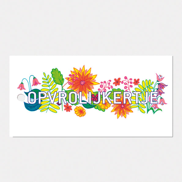 kado- of bloemkaartje Opvrolijkertje, set van 3