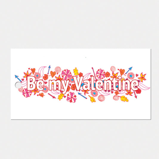 kado- of bloemkaartje 'Be my Valentine', set van 3