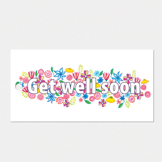 kado- of bloemkaartje 'Get well soon', set van 3