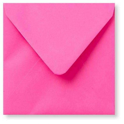 Envelop 14 x14 cm, vierkant fel roze