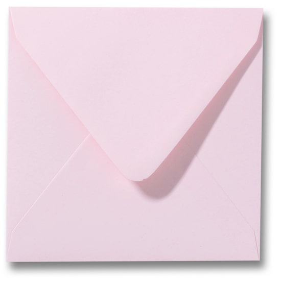 Vierkante envelop 14 x 14 cm, licht rose
