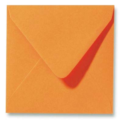 Envelop 16 x 16 cm oranje, vierkant