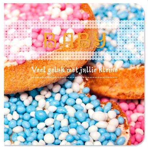 Felicitatie kaart Baby met goudfolie