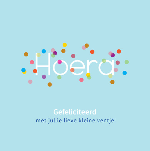 Felicitatiekaartje geboorte jongen, kleinkind, zoon... feestelijke confetti