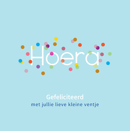 Felicitatiekaartje geboorte jongen, kleinkind, zoon... feestelijke confetti