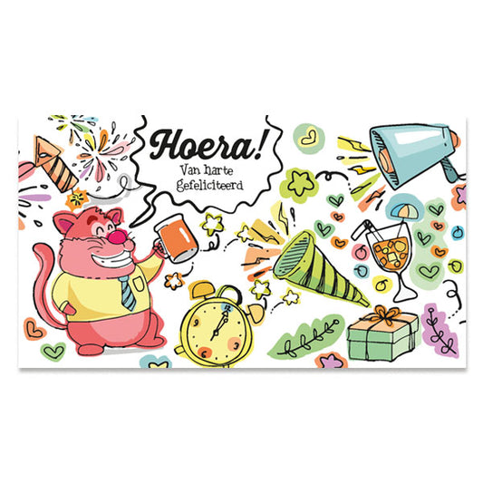 Geld kado envelop verjaardag, feestelijk en kleurrijk