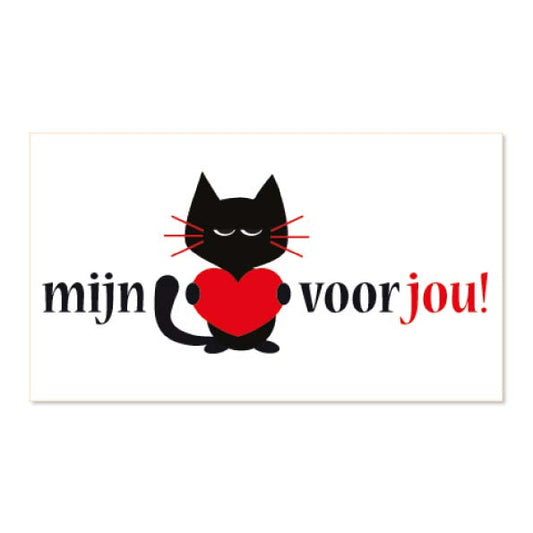 Geld kado envelop Hartje en poes