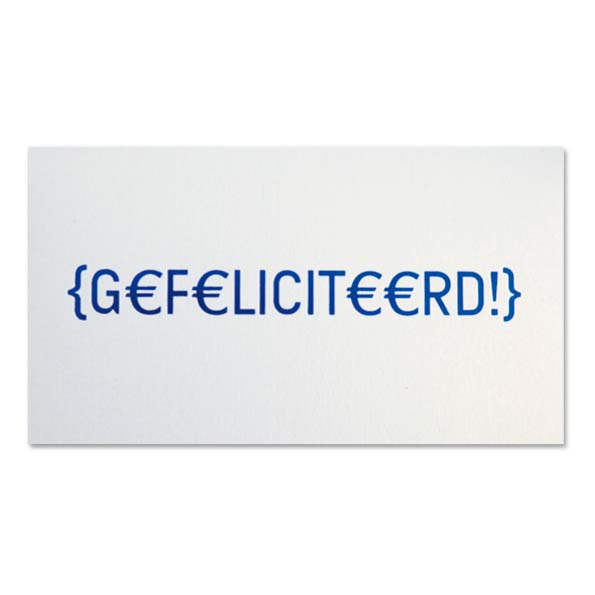 Geld kadoenvelop 'Gefeliciteerd' in blauwfolie