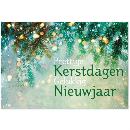 Geld envelop groot met  groene kersttakken