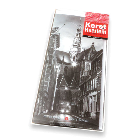 Set Haarlemse kerstkaarten in zwart wit (6 ex)