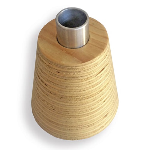 Houten kandelaar handgemaakt, taps model