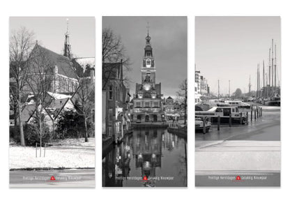 kerstkaarten Alkmaar zwart/wit foto's