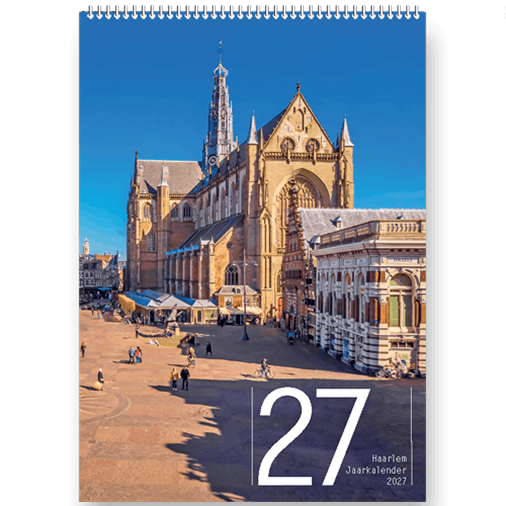 Kalender 2027 Haarlem, Bavokerk op voorkant jaarkalender