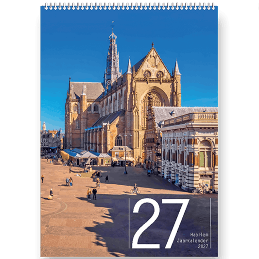 Kalender 2027 Haarlem, Bavokerk op voorkant jaarkalender