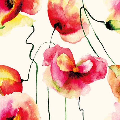 Bloem kaarten Klaprozen aquarel