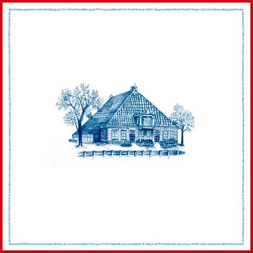 Kaarten Boerderij, het boerleven getekend in blauw