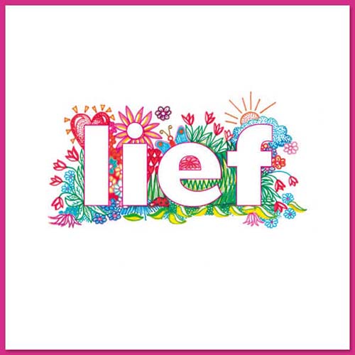 Kaart 'Lief' met bloemetjes