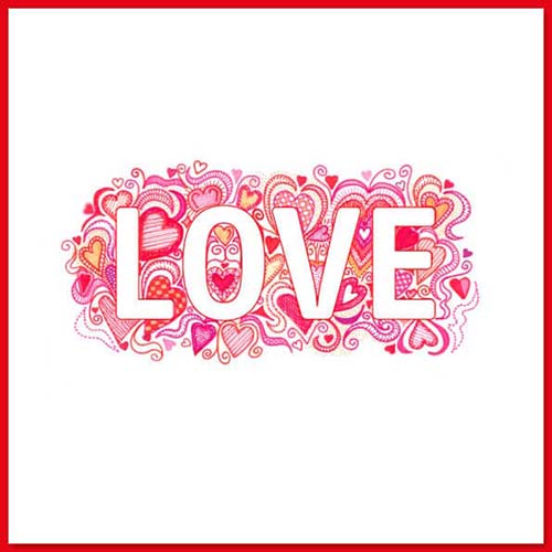 Valentijnskaart of liefdeskaart 'Love'