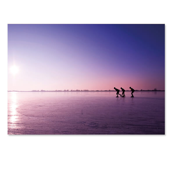 Ansichtkaart Schaatsen, Schaatsers op het ijs