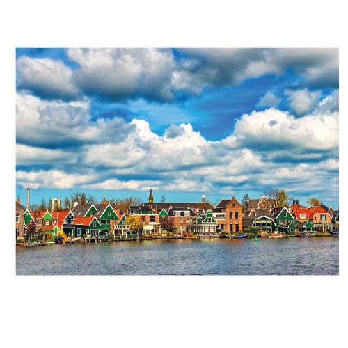 Kaart Zaanse Schans met wolkenlucht