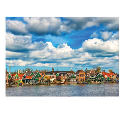 Kaart Zaanse Schans met wolkenlucht