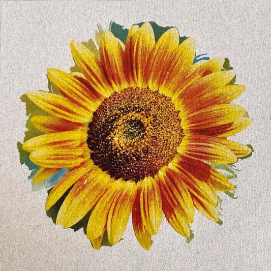 Bloemkaart Zonnebloem op duurzaam grijskarton