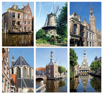 Set van 6 kaarten Alkmaar; huis met de kogel