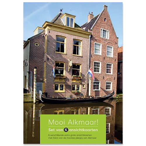 Set van 6 extra grote ansichtkaarten Alkmaar