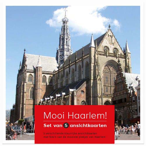 Kaarten set Haarlem; Bavokerk, Coster, Molen Adriaan
