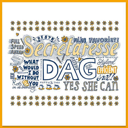 Kaartje Secretaressedag. Goud waard