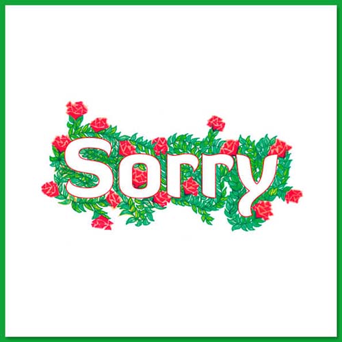 Kaart Sorry, het spijt me, met rozen