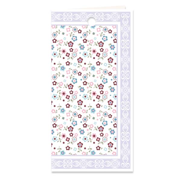 Kadokaartjes bloemen pastel lila, set van 3