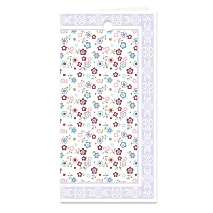 Kadokaartjes bloemen pastel lila, set van 3