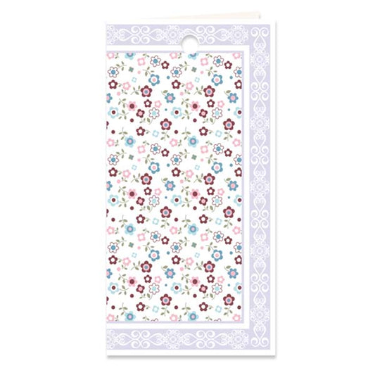 Kadokaartjes bloemen pastel lila, set van 3