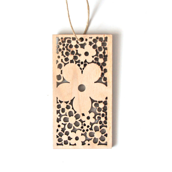 Set van 2 - Hout ornament |Bloem