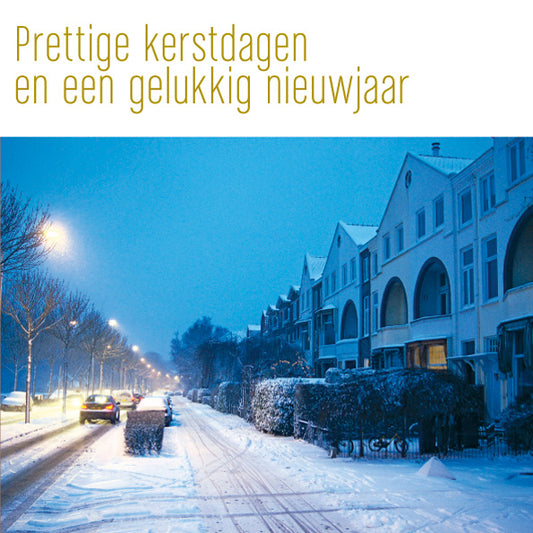 Kerstkaart van Bloemendaal in de winter, Kleverlaan.