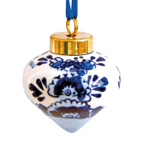 Kerstbal delfts blauw in tol vorm