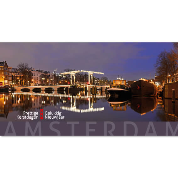 Amsterdamse kerstkaart met Magere brug