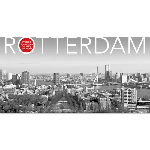 Kerstkaart Rotterdam vanuit de lucht