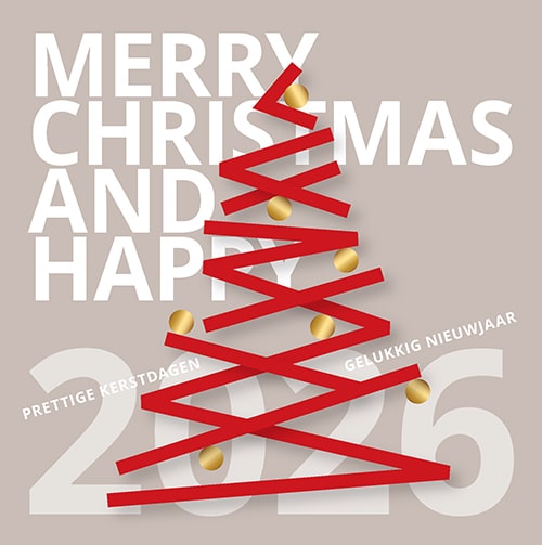 Kerstkaart 2026 Merry Christmas, modern design