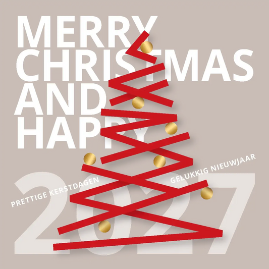 Kerstkaart 2027 Merry Christmas, modern design