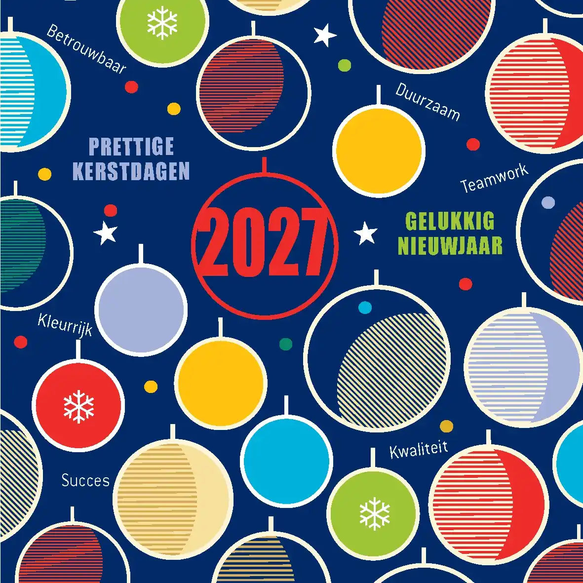 Zakelijk kerstkaarten 2027 schildersbedrijf kleurrijk